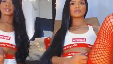 Twin tranny Giving Each Other A juicy handjob