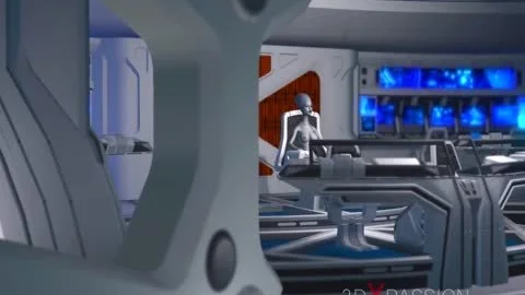 3d Alien Dickgirl fucks A juicy ebon In The Space Station