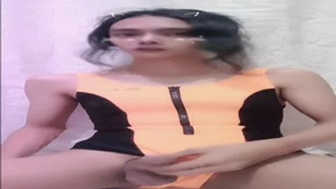 asian ladyboy Masturbation before Swimming
