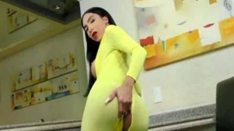 TS Yasmin Dornelles Milks every Drop Out Of Her monstrous Shaft