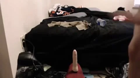 wild tgirl Rides A dildo And Wanks Off