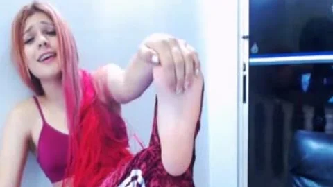 Redhead legal age teenager Melisa Feet Fetish Foreplay web camera