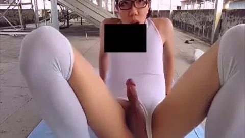 wild Japanese teen ladyman Self Facial