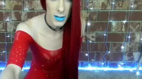 Sick Redhead shemale Plays With anal And penis Games