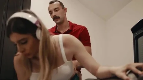Busty Ivory Mayhem maid dick sucking sex scene