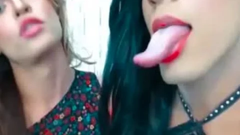 sleazy lengthy Tongue T beauty giving a kiss oral pleasure-stimulation