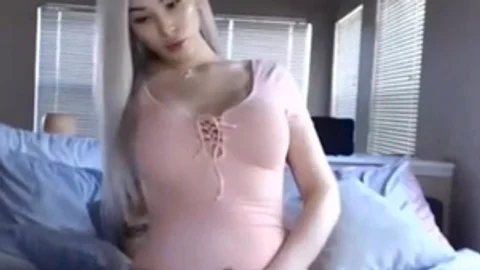 busty blond tranny Playing With Her 10-Pounder In A sleazy Leotard