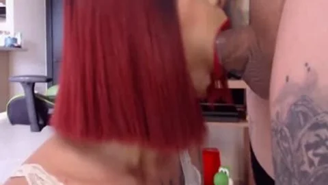 Two lusty Latinos Full Tattoos shemale pair sucking big cock