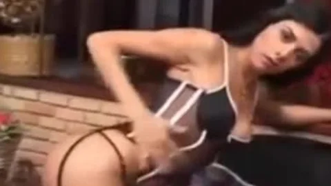 Luscious brunette this babemale gets cummed After Sex