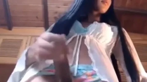 lovely shemale latin chick Strokes Her Shecock