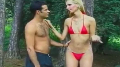 horny young Fair-haired ladyman Giselle Davila With perky breasts likes To get booty plowed In The Wood