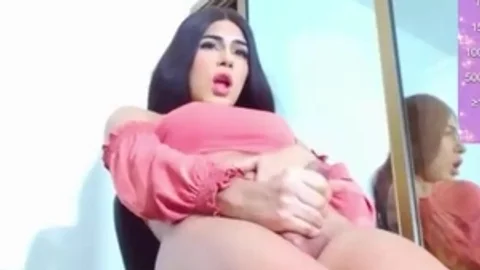 fine latina teen Trans babe Jerks Off Her large weenie