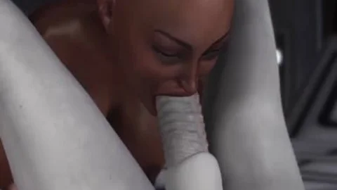 sexy Sci Fi Female Alien Plays With A darksome gal In The Space Station